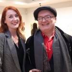 Jessica Tobin, Director of Limerick Printmakers and Gavin Hogg, practicing artist, at the launch of Limerick Printmakers' new exhibition at the Hunt Museum on their 20th Anniversary. Picture: Conor Owens/ilovelimerick.