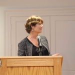 Jill Cousins, Director and Chief Executive of the Hunt Museum, speaking at the launch of Limerick Printmakers' new exhibition at the Hunt Museum on their 20th Anniversary. Picture: Conor Owens/ilovelimerick.