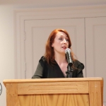 Jessica Tobin, Director of Limerick Printmakers, speaking at the launch of Limerick Printmakers' new exhibition at the Hunt Museum on their 20th Anniversary. Picture: Conor Owens/ilovelimerick.