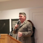 Pat Shortt, actor and comedian, speaking at the launch of Limerick Printmakers' new exhibition at the Hunt Museum on their 20th Anniversary. Picture: Conor Owens/ilovelimerick.