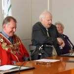 Mayoral Reception at the Council Chamber to Limerick Literary Icons Mae Leonard, Maureen Sparling and Malachy McCourt. Picture: Bruna Vaz Mattos/ ilovelimerick