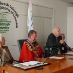 Mayoral Reception at the Council Chamber to Limerick Literary Icons Mae Leonard, Maureen Sparling and Malachy McCourt. Picture: Bruna Vaz Mattos/ ilovelimerick