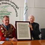 Mayoral Reception at the Council Chamber to Limerick Literary Icons Mae Leonard, Maureen Sparling and Malachy McCourt. Picture: Bruna Vaz Mattos/ ilovelimerick