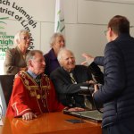 Mayoral Reception at the Council Chamber to Limerick Literary Icons: Mae Leonard, Maureen Sparling, Michael Sheahan, Mayor of Limerick, and Malachy McCourt. Picture: Bruna Vaz Mattos/ ilovelimerick