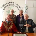 Mayoral Reception at the Council Chamber to Limerick Literary Icons: Mae Leonard, Maureen Sparling, Michael Sheahan, Mayor of Limerick, and Malachy McCourt. Picture: Bruna Vaz Mattos/ ilovelimerick