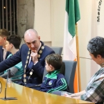 Alan McGrath, Jimmy Crowe, Daniel Butler, Mayor, Fionn O'Hehir and Terry Ring, founder at the Mayoral Reception hosted by Municipal Mayor Daniel Butler in Council Chamber, Merchant Quay, Limerick for Cliona's Foundation for their work in supporting families of children who are critically or terminally ill. Picture: Conor Owens/ilovelimerick.