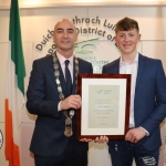 Daniel Butler, Mayor, and Alan McGrath at the Mayoral Reception hosted by Municipal Mayor Daniel Butler in Council Chamber, Merchant Quay, Limerick for Cliona's Foundation for their work in supporting families of children who are critically or terminally ill. Picture: Conor Owens/ilovelimerick.