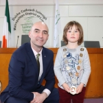 Pictured at the Mayoral Reception for Sr Helen Culhane, Emma Langford and Dr Jennifer McMahon in the Limerick City Chambers are Cllr Daniel Butler, Mayor of the Metropolitan District of Limerick, and Elliot McMahon Roche. Picture: Conor Owens/ilovelimerick.