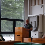James O'Connor, Limerick Football giving a speech about Patrick Halpin at the Mayoral Reception that took place in the Limerick Council Chamber in honour of Phil McCarthy, Patrick Halpin and Patrick O'Brien, Thursday, July 26, 2018.