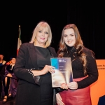 No Repro FeePictured at the Mary Immaculate College Awards Ceremony was Niamh O’Brien, from Nenagh, Co. Tipperary, who was one of six students to be awarded with a 1916 Bursary.
The 1916 Bursaries, valued at €5,000 per annum, are funded by the Department of Education and Skills, and commemorate the centenary of 1916 as part of the overall measures to encourage participation and success by students from sections of society that are significantly under-represented in higher education.
Pictured here with Mary Mitchell O’Connor TD, Minister of State at the Department of Education with special responsibility for Higher Education.
The MIC Awards Ceremony, held in the Lime Tree Theatre, saw almost 150 students, graduates and alumni from MIC being recognised for their academic and other notable achievements with over €250,000 presented on the night in scholarships and bursaries.Pic. Brian Arthur