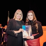 No Repro Fee
Pictured at the Mary Immaculate College Awards Ceremony was Niamh O’Brien, from Nenagh, Co. Tipperary, who was one of six students to be awarded with a 1916 Bursary.
The 1916 Bursaries, valued at €5,000 per annum, are funded by the Department of Education and Skills, and commemorate the centenary of 1916 as part of the overall measures to encourage participation and success by students from sections of society that are significantly under-represented in higher education.
Pictured here with Mary Mitchell O’Connor TD, Minister of State at the Department of Education with special responsibility for Higher Education.
The MIC Awards Ceremony, held in the Lime Tree Theatre, saw almost 150 students, graduates and alumni from MIC being recognised for their academic and other notable achievements with over €250,000 presented on the night in scholarships and bursaries.
Pic. Brian Arthur