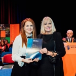 No Repro FeePictured at the Mary Immaculate College Awards Ceremony was Charlotte Reidy, from Charleville, Co. Cork, who was one of 7 students to qualify as a primary teacher having embarked on the Teacher Education Access Programme (TEAP) five years ago, the first cohort in the country to do so.
The innovative TEAP course, delivered in partnership with Limerick and Clare Education and Training Board, commenced in 2013 as a pilot programme aiming to increase diversity within the teaching profession by providing a direct entry route for mature students.   
Pictured here with Mary Mitchell O’Connor TD, Minister of State at the Department of Education with special responsibility for Higher Education.
The MIC Awards Ceremony, held in the Lime Tree Theatre, saw almost 150 students, graduates and alumni from MIC being recognised for their academic and other notable achievements with over €250,000 presented on the night in scholarships and bursaries.Pic. Brian Arthur