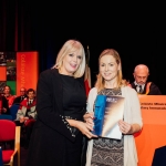 No Repro Fee
Pictured at the Mary Immaculate College Awards Ceremony was Siobhán Walsh, Murroe, Co. Limerick, who was one of 7 students to qualify as a primary teacher having embarked on the Teacher Education Access Programme (TEAP) five years ago, the first cohort in the country to do so.
The innovative TEAP course, delivered in partnership with Limerick and Clare Education and Training Board, commenced in 2013 as a pilot programme aiming to increase diversity within the teaching profession by providing a direct entry route for mature students.   
Pictured here with Mary Mitchell O’Connor TD, Minister of State at the Department of Education with special responsibility for Higher Education.
The MIC Awards Ceremony, held in the Lime Tree Theatre, saw almost 150 students, graduates and alumni from MIC being recognised for their academic and other notable achievements with over €250,000 presented on the night in scholarships and bursaries.
Pic. Brian Arthur
