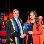 No Repro Fee
Pictured at the recent Mary Immaculate College Awards Ceremony was Sarah Guina from Castlemahon, Co. Limerick, who received an Undergraduate Entrance Scholarship to the Bachelor of Arts programme at MIC. Pictured here with Professor Eugene Wall, President of Mary Immaculate College.
The scholarship, valued at €2,000, was awarded on the basis of CAO points obtained in the Leaving Certificate Examination.
The MIC Awards Ceremony, held in the Lime Tree Theatre, saw almost 150 students, graduates and alumni from MIC being recognised for their academic and other notable achievements with over €250,000 presented on the night in scholarships and bursaries
Pic. Brian Arthur