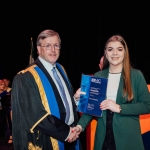 No Repro Fee
Pictured at the recent Mary Immaculate College Awards Ceremony was Grace Murphy from Kilmallock, Co. Limerick, who received an Undergraduate Entrance Scholarship to the Bachelor of Education (Primary Teaching) programme at MIC. Pictured here with Professor Eugene Wall, President of Mary Immaculate College.
The scholarship, valued at €2,000, was awarded on the basis of CAO points obtained in the Leaving Certificate Examination. The MIC Awards Ceremony, held in the Lime Tree Theatre, saw almost 150 students, graduates and alumni from MIC being recognised for their academic and other notable achievements with over €250,000 presented on the night in scholarships and bursaries.
Pic. Brian Arthur