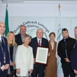 Pictured at the Mayoral Reception for Michael McNamara, RTE DJ,  and Len Dineen, rugby commentator, for their contribution to Irish radio, in the Council Chambers. Picture: Conor Owens/ilovelimerick.