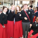 Ava Horgan, 16, Emily Calton O'Keeffe, 16, Makayla Ryan-Wade, 16, Marcus Cropper, 16, and Mercy Oyewo, 17, from Gaelcholáiste Luimnigh at the Midwest Empowerment and Equality Conference 2019 in University Concert Hall, Limerick on May 1st. Picture: Zoe Conway