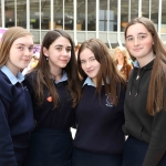 Lucy Hall, 16, Jessica Wheelan, 16, Siobhan Prentice, 16 and Roisin Downey, 16, from St Anne's, Killaloe, at the Midwest Empowerment and Equality Conference 2019 in University Concert Hall, Limerick on May 1st. Picture: Zoe Conway