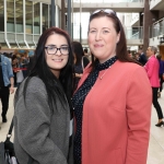 Laura Powell, Neenagh, and teacher Stephanie Mullane from John the Baptist, Hospital at the Midwest Empowerment and Equality Conference 2019 in University Concert Hall, Limerick on May 1st. Picture: Zoe Conway