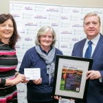 25/11/2017 Failte Ireland Mid West and South west Region Tidy Towns awards Ceremony. Lets Get Buzzing Pollinator Award. Small Town Category Askeaton Co Limerick. L-R Bernadette Collins Cassidy, Limerick City and County Council, Teresa Wallace, Askeaton Tidy Towns and Pat Breen TD Minister of State for Trade, Employment, Business, EU Digital Single Market and Data Protection.Pic Arthur Ellis.