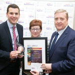 25/11/2017 Failte Ireland Mid West and South West Region Tidy Towns Awards Ceremony. Bronze Medals. L-R Niall O'Callaghan, Supervalu, Ann Mcgrath, Ardpatrick Co Limerick and Pat Breen TD Minister of State for Trade, Employment, Business, EU Digital Single Market and Data Protection.Pic Arthur Ellis.