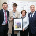 25/11/2017 Failte Ireland Mid West and South West Region Tidy Towns Awards Ceremony. Kilcornan Co Limerick Niall O'Callaghan, Supervalu, Lyn Nolan, Rita O'Gorman and Pat Breen TD Minister of State for Trade, Employment, Business, EU Digital Single Market and Data Protection.Pic Arthur Ellis.