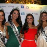 Pictured at the Miss Limerick and Miss Clare 2019 pageant in the Opium nightclub are Miss 101 Limerick 2019 Christina Alcazar Deverell, Miss Limerick 2019 Ciara O'Halloran, Miss Ireland 2018 Aoife O'Sullivan, and Miss Clare 2019 Emma Austin. Picture: Conor Owens/ilovelimerick.