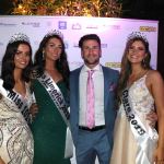 Pictured at the Miss Limerick and Miss Clare 2019 pageant in the Opium nightclub are Miss 101 Limerick 2019 Christina Alcazar Deverell, Miss Limerick 2019 Ciara O'Halloran, Mr Ireland 2018 Wayne Walsh, and Miss Clare 2019 Emma Austin. Picture: Conor Owens/ilovelimerick.