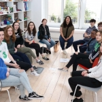 Pictured at the Narrative 4 Office on O'Connell Street for their weekly workshop are secondary students from across Limerick. Picture: Conor Owens/ilovelimerick.