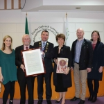 Carla Brennan, Paddy Brennan, Cllr James Collins, Mayor of Limerick City and Council, Geraldine Brennan, Ross Brennan and Jesssica Brennan at the Mayoral Reception for Paddy Brennan's new book 'The History of Limerick Music from 1800 - 2018' in the Council Chambers. Picture: Conor Owens/ilovelimerick.