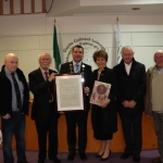 Christy Brennan, Paddy Brennan, Cllr James Collins, Mayor of Limerick City and Council, Geraldine Brennan, Ger Brennan and Johnny Brennan at the Mayoral Reception for Paddy Brennan's new book 'The History of Limerick Music from 1800 - 2018' in the Council Chambers. Picture: Conor Owens/ilovelimerick.