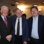 Pat Kearney, Dr Mathew Potter and Mickey Wolfe at the Mayoral Reception for Paddy Brennan's new book 'The History of Limerick Music from 1800 - 2018' in the Council Chambers. Picture: Conor Owens/ilovelimerick.