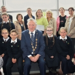 Students and staff of Our Lady Queen of Peace School, Janesboro, Limerick and Mayor of Limerick City and County, Stephen Keary at the Pay It Forward Kindness Flags Awards at King Johns Castle. Tuesday, May 15, 2018. Picture: Sophie Goodwin/ilovelimerick.