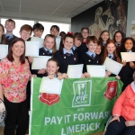 St Nessans NS with teacher Crea McLaughlin with principal Marguerite Quinn and teacher Eyelene Greaney at the Pay It Forward Limerick event at King Johns Castle on May 15 2018. Picture: Zoe Conway/ilovelimerick.