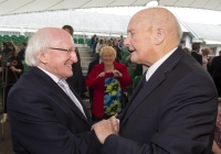 29.09.14         NO REPRO FEE
President of Ireland, Michael D Higgins, has become the first recipient of the honour of Freedom of Limerick following a ceremony in Limerick City this afternoon. Pictured are President Michael D Higgins and Former Mayor  of Limerick Frank Prendergast after President Higgins received his Freedom of Limerick. Milk Market, Limerick. Picture credit: Diarmuid Greene / Fusionshooters
