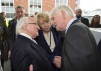 29.09.14         NO REPRO FEE
President of Ireland, Michael D Higgins, has become the first recipient of the honour of Freedom of Limerick following a ceremony in Limerick City this afternoon. Pictured are President Michael D Higgins and John Collins after President Higgins received his Freedom of Limerick. Milk Market, Limerick. Picture credit: Diarmuid Greene / Fusionshooters