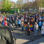 Limerick Pride held a vigil in memory of Michael Snee, age 59, and Aidan Moffitt, age 42 at Arthurs Quay Park on April 18, 2022. Picture: Kris Luszczki/ilovelimerick