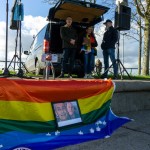 Limerick Pride held a vigil in memory of Michael Snee, age 59, and Aidan Moffitt, age 42 at Arthurs Quay Park on April 18, 2022. Picture: Kris Luszczki/ilovelimerick