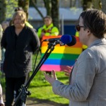 Limerick Pride held a vigil in memory of Michael Snee, age 59, and Aidan Moffitt, age 42 at Arthurs Quay Park on April 18, 2022. Picture: Kris Luszczki/ilovelimerick