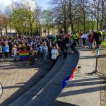 Limerick Pride held a vigil in memory of Michael Snee, age 59, and Aidan Moffitt, age 42 at Arthurs Quay Park on April 18, 2022. Picture: Kris Luszczki/ilovelimerick