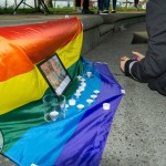 Limerick Pride held a vigil in memory of Michael Snee, age 59, and Aidan Moffitt, age 42 at Arthurs Quay Park on April 18, 2022. Picture: Kris Luszczki/ilovelimerick