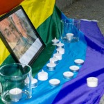 Limerick Pride held a vigil in memory of Michael Snee, age 59, and Aidan Moffitt, age 42 at Arthurs Quay Park on April 18, 2022. Picture: Kris Luszczki/ilovelimerick