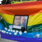Limerick Pride held a vigil in memory of Michael Snee, age 59, and Aidan Moffitt, age 42 at Arthurs Quay Park on April 18, 2022. Picture: Kris Luszczki/ilovelimerick