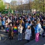 Limerick Pride held a vigil in memory of Michael Snee, age 59, and Aidan Moffitt, age 42 at Arthurs Quay Park on April 18, 2022. Picture: Kris Luszczki/ilovelimerick