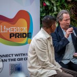 Rainbow Roots, a Pride discussion took place in the secret garden of 101 on Friday, July 12, 2025 and featured  Limerick faces involved with the LGBT movement, events, and clubs in Limerick. 

Guests included sporting legend Jackie McCarthy O’Brien, Dave Cuddihy of Sarsfield Rugby Club, ally Nicole Dunphy who ran LGBT clubs, community legend Myles Breen and historian Sharon Slater. Picture: Olena Oleksienko/ilovelimerick