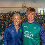 Past pupils, olympian Sarah Lavin & paralympian Tiarnan O'Donnell visited Castletroy College on March 26, 2025. Picture: Olena Oleksienko/ilovelimerick