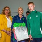 Past pupils, olympian Sarah Lavin & paralympian Tiarnan O'Donnell visited Castletroy College on March 26, 2025. Picture: Olena Oleksienko/ilovelimerick