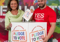 07/04/2015 
Celia Holmen Lee and Duncan Casey at the Yes Equality Limerick launch at the Limerick Strand Hotel. 
Picture: Oisin McHugh 
www.oisinmchughphoto.com