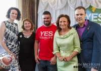 07/04/2015 
Sharon McMeel, Moninne Griffith (Marriage Equality's Director), Duncan Casey (Munster Rubgy), Celia Holmen Lee, Richard Lynch (ILoveLimerick.com) at the Yes Equality Limerick launch at the Limerick Strand Hotel. 
Picture: Oisin McHugh 
www.oisinmchughphoto.com