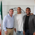 At the Simon Zebo Mayoral reception Cllr James Collins, Simon Zebo and David Idioh. Picture: Zoe Conway/ilovelimerick.